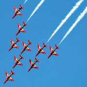 The Red Arrows will fly over Cambridgeshire.