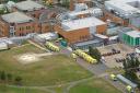 An aerial photograph of the Norfolk and Norwich University Hospital