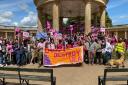 UCU members at a previous protect against UEA job cuts