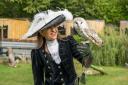 High Sheriff of Hertfordshire Annie Brewster with Gertie the barn owl at Hertfordshire Zoo