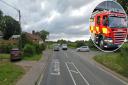 Firefighters are tackling a blaze at Hellington Corner