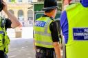 Police in Peterborough city centre.