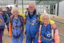 (L-R): Iona, Magnus and Caroline skydived at Chatteris Airfield.