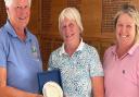 Ladies captain, Margaret Butt, and winners Jean McAuliffe and Emma Athow