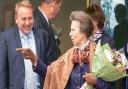 Corkers boss Ross Taylor welcomes HRH Princess Royal on a visit to Corkers Crisps at Pymoor in 2019. The following year the factory burnt down.