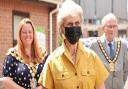 The Alan Hudson centre and garden at Wisbech was officially opened by Her Royal Highness the Duchess of Gloucester GCVO. She is seen with Mayor Cllr Susan Wallwork and Cllr Alex Miscandlon, FDC chair