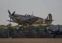 A Spitfire at The Duxford Flying Evening at IWM Duxford.