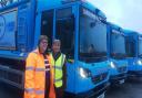 Jo Brooks and Cllr Julia Huffer pictured when the transfer of services took place