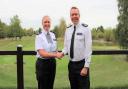 Sergeant Sarah Phillips from Peterborough’s Eastern Neighbourhood Policing Team, with Detective Chief Superintendent Jon Hutchinson, Head of Local Policing.