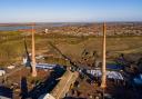 Saxon Pit chimneys in Whittlesey prior to their demolition. Part of the site is proposed for a new recycling plant.