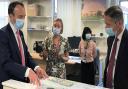 Health Secretary Matt Hancock with Huntingdon MP Jonathan Djanogly and CEO Caroline Walker this summer at Hinchingbrooke Hospital.