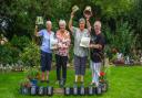 Sculpture winners Pot Crazy with Sue Unwin, President of Chatteris in Bloom. L-R: Jan Baynes; Sue Unwin, Anne Wells and Denise Butcher.