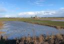 Flooded site and surrounding area of the Berryfield development, in March, which has permission to build up to 30 homes.