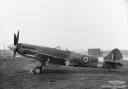 Archive image of Spitfire FR Mark XIVE, MV247, at  Boscombe Down, during trials with an F.24 aerial  camera oblique installation