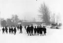 Frozen river in St Neots in 1891.