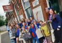 1st Doddington Guides and Brownies at March Station, during their ‘Try the Train’ trip hosted by the Hereward Community Rail Partnership.