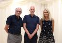 Mark Knight (centre) pictured with Cllr Alex Miscandlon and Cllr Elisabeth Sennitt-Clough at the Must Farm talk in Whittlesey last week.