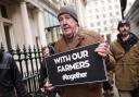 Jeremy Clarkson arrives in central London to join the farmers protest over the changes to inheritance tax (IHT) rules in the recent budget with introduce new taxes on farms worth more than £1 million.