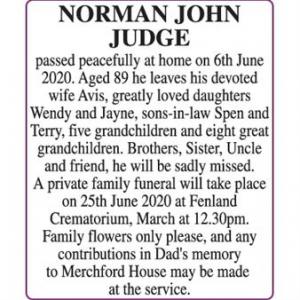 NORMAN JOHN JUDGE