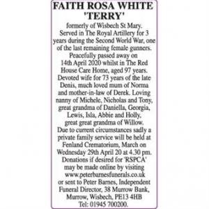 FAITH ROSA WHITE
TERRY