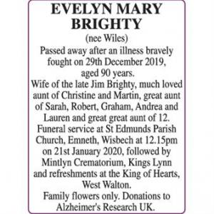 EVELYN MARY BRIGHTY