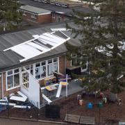 Storm Franklin roof damage at Clarkson Infant and Nursery School.