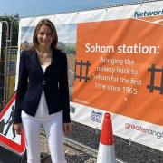 Last July, MP Lucy Frazer visited Soham station ahead of its opening later in the year.