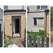 The four houses in New Barns, Ely, which a resident says have been empty for at least a year