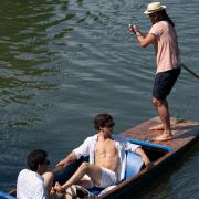 A perfect day for punting in Cambridge during hot weather on Thursday, June 16