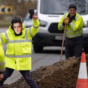 An employee of UK Power Networks carrying out the repairs on the A605 between Whittlesey and Peterborough obviously felt It’s Now or Never.