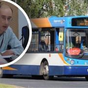 Cllr Dr James Hobro (inset) said that Stagecoach's planned cuts had caused 