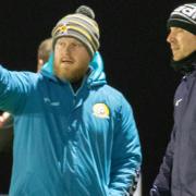 March Town manager Ash Taylor (left) called on Ben Matthews from the substitutes' bench to grab a late winner at Haverhill Rovers.