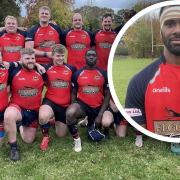 Isaac Tunikula (inset) was named Wisbech Round Table man of the match for Wisbech RUFC (pictured) in their win over Norwich Union.