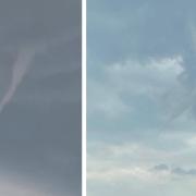 Two funnel clouds were captured on camera above Elm Road in March amid a gloomy afternoon.