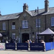 Outside seating area at the front of The George Hotel in Whittlesey.