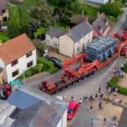 Arriving in Burwell, a 184-tonne transformer being delivered from Ipswich Docks to a National Grid substation