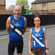 Andy Cole and Toni Alcaraz of March Athletics Club during the club's May challenge.