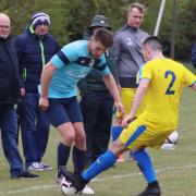 Action from AFC Christchurch's 3-1 defeat to Hartford Rangers in the last 16 of the Cambridgeshire County League Junior Cup.