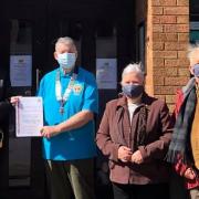 Nathan Smith, manager of The Luxe cinema in Wisbech, with Wisbech Lions Club president Lion Alan, membership chair and second vice-president Lion Marilyn, and club secretary Lion Bill.