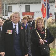 The Mayor of Chatteris, Linda Ashley, alongside fellow Chatteris Town Council member James Carney.