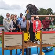 Councillors trying out the new equipment at Wisbech Park