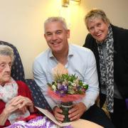 Gladys Kightly with MP Steve Barclay and Gladys' daughter Sue