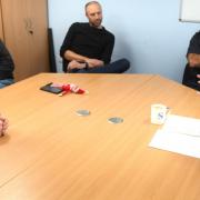 MP Steve Barclay met with acting watch commander Rhys Fenn, crew commander Roland Rimmer, Councillor Charlie Marks and parish chairman Ben Bonos