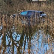 The car that crashed in Primrose Hill, Doddington, on February 10.