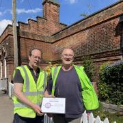 March rail station adopters, Adrian Sutterby and Max Mobius with the accreditation.