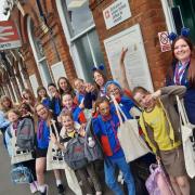 1st Doddington Guides and Brownies at March Station, during their ‘Try the Train’ trip hosted by the Hereward Community Rail Partnership.