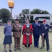 The Mayor of March, dignitaries and cadets at the beacon lighting ceremony