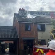 The lightning strike affected two properties in Hudson Road, Cambourne.