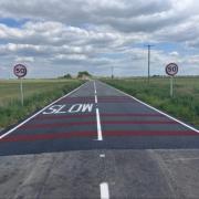 Motorists will be warned to slow down with red countdown markers.