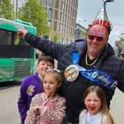 Huntingdon taxi driver Ricky Harold with family